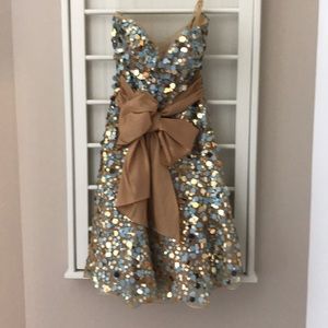 Sherri Hill Mini Gold Multi Color